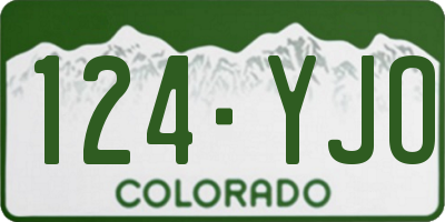 CO license plate 124YJO