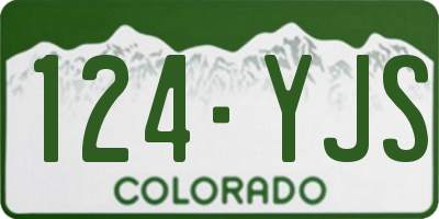 CO license plate 124YJS