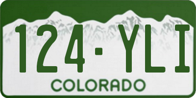 CO license plate 124YLI