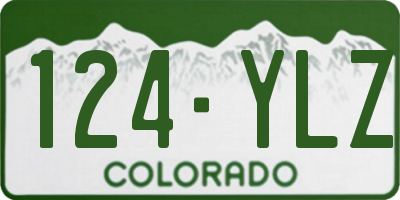CO license plate 124YLZ