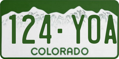 CO license plate 124YOA