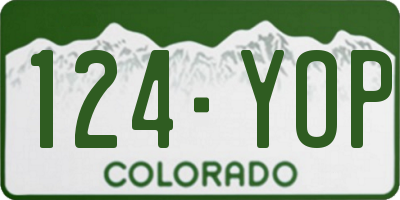 CO license plate 124YOP