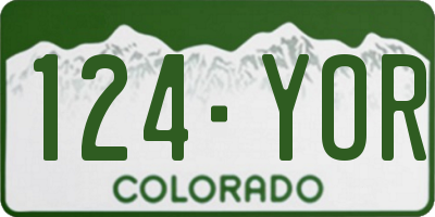 CO license plate 124YOR