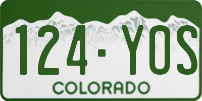 CO license plate 124YOS