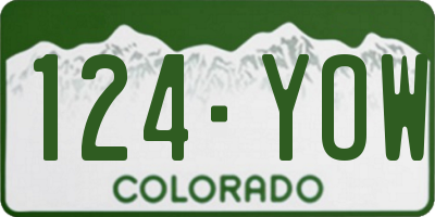 CO license plate 124YOW