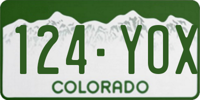 CO license plate 124YOX