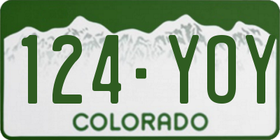 CO license plate 124YOY