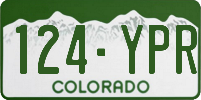 CO license plate 124YPR