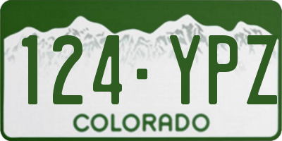 CO license plate 124YPZ