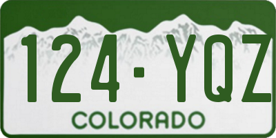 CO license plate 124YQZ