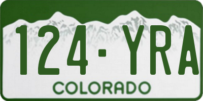 CO license plate 124YRA