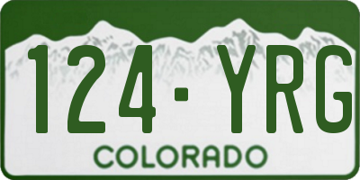 CO license plate 124YRG