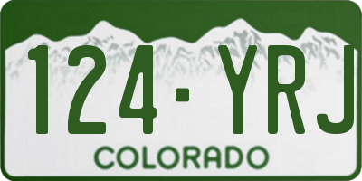 CO license plate 124YRJ