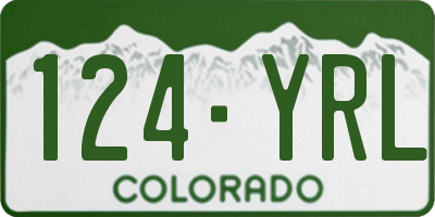 CO license plate 124YRL