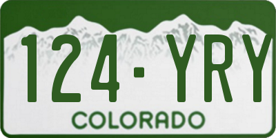 CO license plate 124YRY