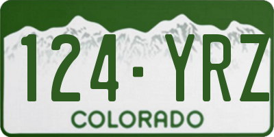 CO license plate 124YRZ