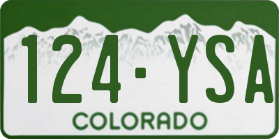 CO license plate 124YSA