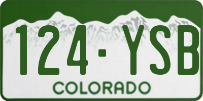 CO license plate 124YSB