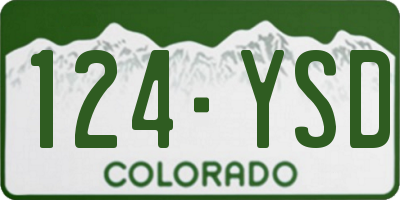 CO license plate 124YSD
