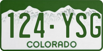 CO license plate 124YSG