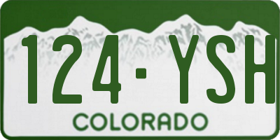 CO license plate 124YSH