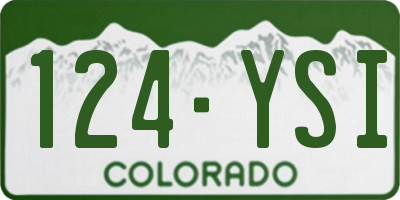 CO license plate 124YSI