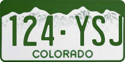 CO license plate 124YSJ