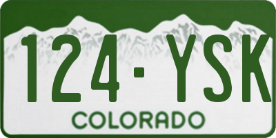 CO license plate 124YSK