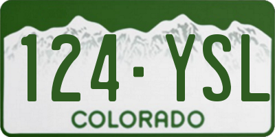 CO license plate 124YSL
