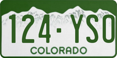 CO license plate 124YSO