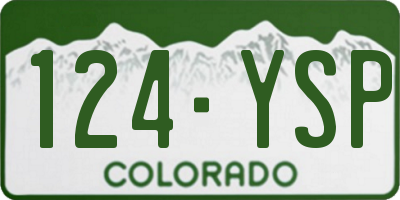 CO license plate 124YSP