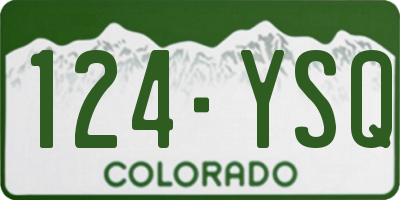 CO license plate 124YSQ