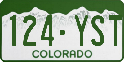 CO license plate 124YST
