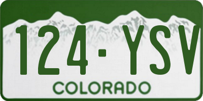 CO license plate 124YSV