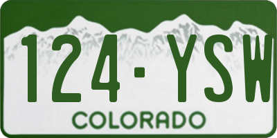 CO license plate 124YSW
