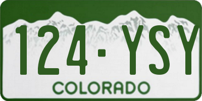 CO license plate 124YSY