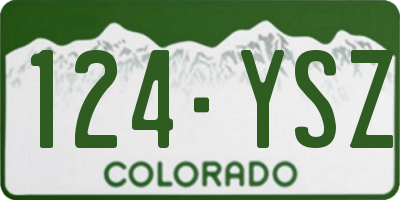CO license plate 124YSZ