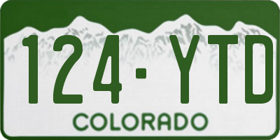CO license plate 124YTD
