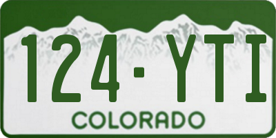 CO license plate 124YTI