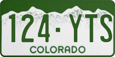 CO license plate 124YTS