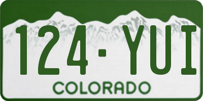 CO license plate 124YUI