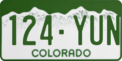 CO license plate 124YUN
