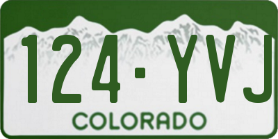 CO license plate 124YVJ
