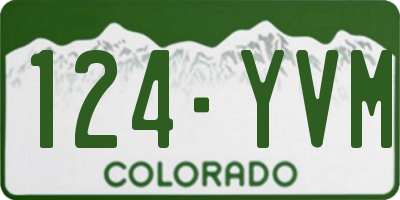 CO license plate 124YVM