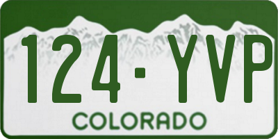 CO license plate 124YVP