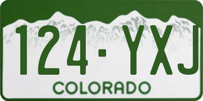 CO license plate 124YXJ