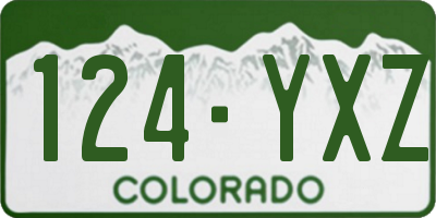 CO license plate 124YXZ