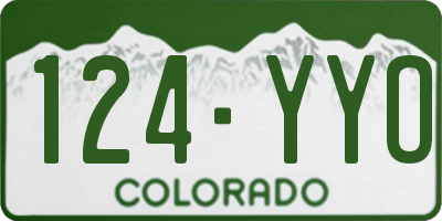 CO license plate 124YYO