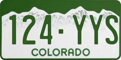 CO license plate 124YYS
