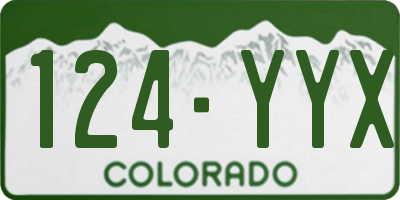 CO license plate 124YYX